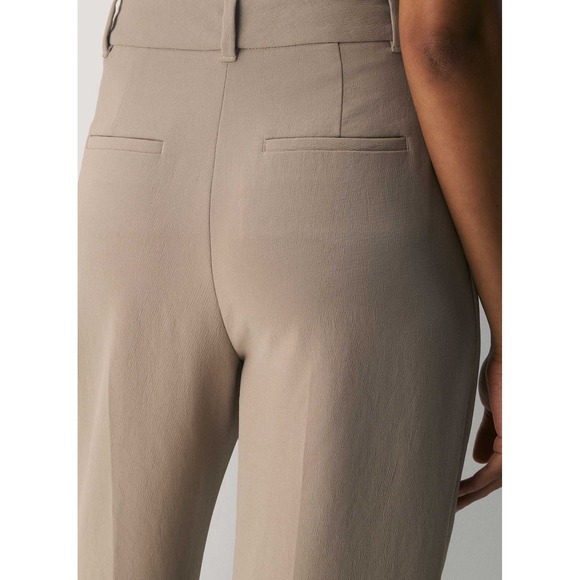 Aritzia The Effortless Wide Leg High Rise Trouser Pant Nomad Taupe Size 12 NWT - Picture 3 of 14